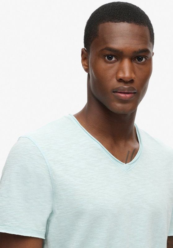 Superdry - M1012076A - T-shirt - Poederblauw - 100% Katoen