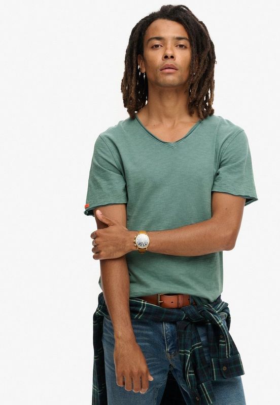 Superdry - Gemêleerd Groen T-shirt - Katoen - Regular Fit