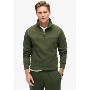 Superdry - Tech - Sweatshirt - Zwart - Halve Rits, Losse Pasvorm, Twee Zijzakken met Rits