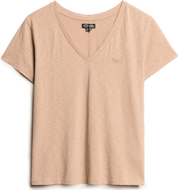 Superdry - Studios Slub - T-shirt - Dames - Geborduurd - V-hals