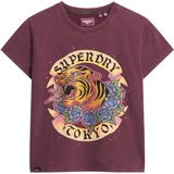 Superdry - Tattoo Rhinestone - Fitted T-shirt - Carbon Black - Korte Mouwen