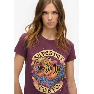 Superdry - Tattoo Rhinestone - Fitted T-shirt - Carbon Black - Korte Mouwen