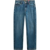 Jeans - Mid Rise Straight Leg - Blauw - Katoen - Vijf Buitenzakken