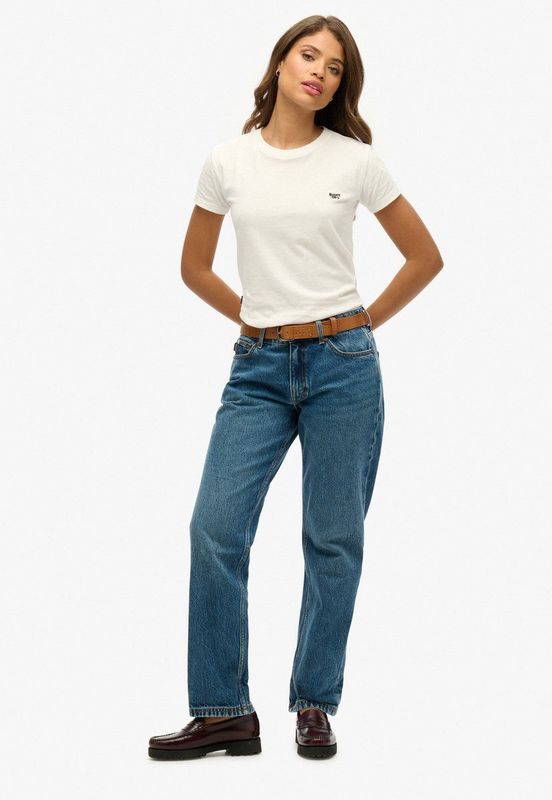 Jeans - Mid Rise Straight Leg - Blauw - Katoen - Vijf Buitenzakken