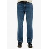 Jeans - Mid Rise Straight Leg - Blauw - Katoen - Vijf Buitenzakken