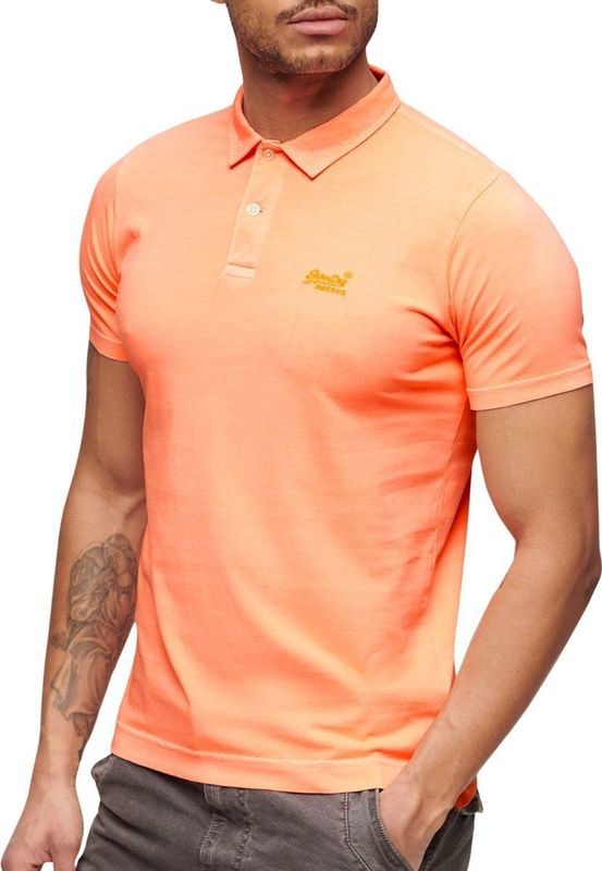 Superdry Poloshirt Essential Logo Neon Jersy Polo M1110419a Fiery Coral Mannen