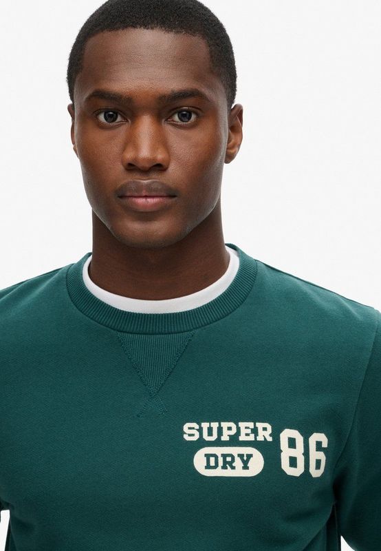 Superdry - Athletic - Sweatshirt - Grijs - Katoen - Grafische Print