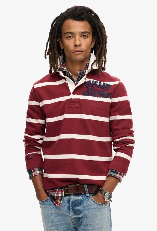 Superdry - Rugbytrui - Groen - Katoen - Relaxte Pasvorm