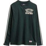 Superdry - M6010848A - T-shirt - Groen - Katoen, Lange Mouwen