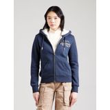 Superdry, Dames, Sweatshirts & Hoodies, Blauw, Maat: 2XS Synthetisch,