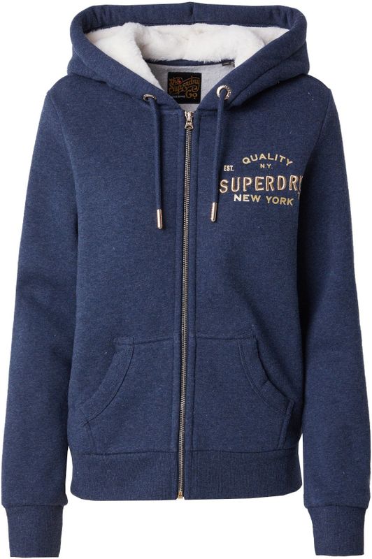 Superdry, Dames, Sweatshirts & Hoodies, Blauw, Maat: 2XS Synthetisch,