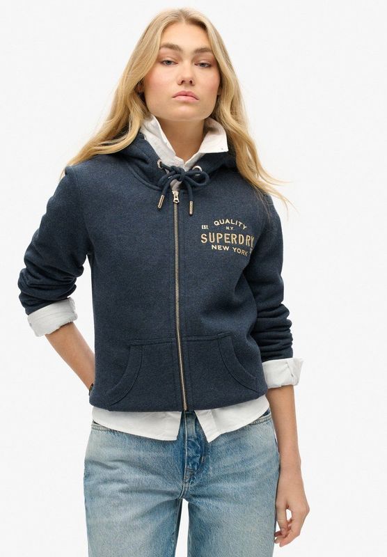 Superdry Luxe Metallic Logo Sweatshirt Met Rits