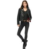 Superdry - Slub Embroidered V-Neck T-Shirt - Zwart - Katoen