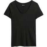 Superdry - Slub Embroidered V-Neck T-Shirt - Zwart - Katoen