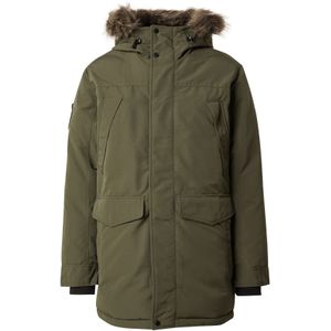 Superdry - Everest Parka - Winterjas - Zwart - Imitatiebont - Gewatteerd