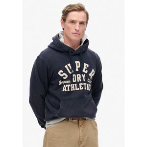 Superdry - Vintage Athletic Hoodie - Heren - Grijs - Katoen - Losse Pasvorm