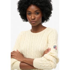 Slouchy Cable Knit - Gebreide Trui - Groen - Katoen 100%
