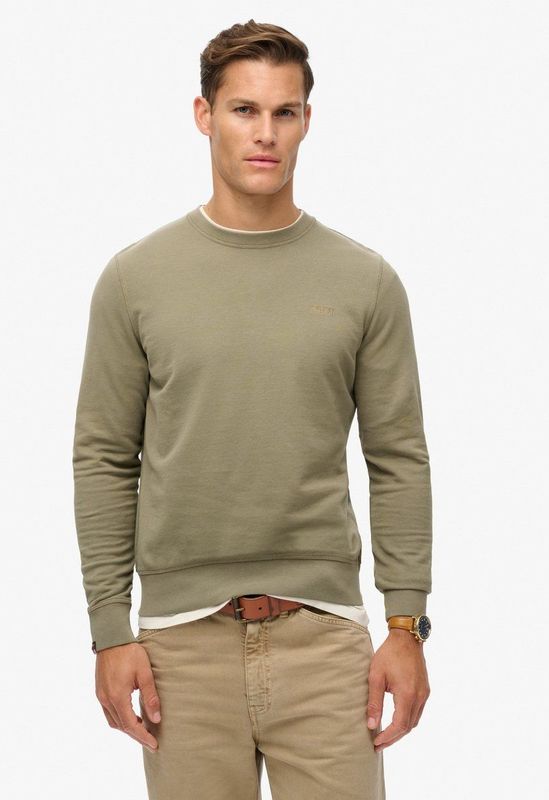 Superdry - Casual Sweater - Licht kaki - Organisch Katoen