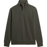 Superdry - Utility Logo Henley - Half Rits Trui - Washed Black