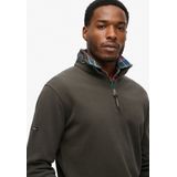 Superdry - Utility Logo Henley - Half Rits Trui - Washed Black
