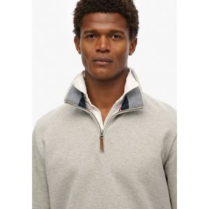Superdry - Core Pique Henley Sweatshirt - Met Halve Rits