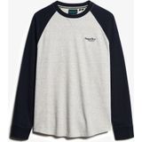 Superdry - Essential Baseball Long Sleeve T-shirt - Zwart - 100% Katoen