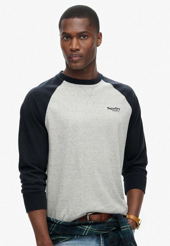 Superdry - Essential Baseball Long Sleeve T-shirt - Zwart - 100% Katoen
