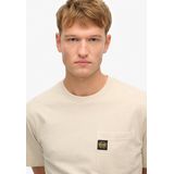 Superdry - Contrast Stitch Pocket - T-shirt - Zwart - Katoen, Losse Pasvorm