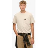 Superdry - Contrast Stitch Pocket - T-shirt - Zwart - Katoen, Losse Pasvorm