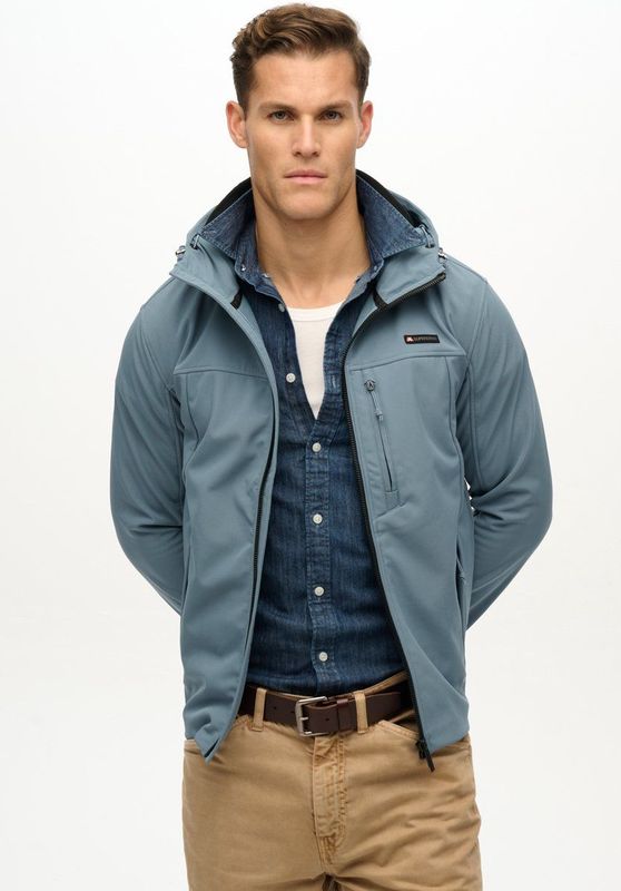 SUPERDRY - Trekker Jas - Groen - Gewatteerd - Softshell Mouwen