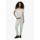 V-hals geborduurd logo gemêleerde T-shirt dames Superdry