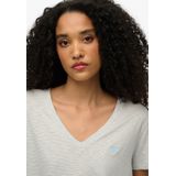 V-hals geborduurd logo gemêleerde T-shirt dames Superdry