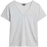 V-hals geborduurd logo gemêleerde T-shirt dames Superdry