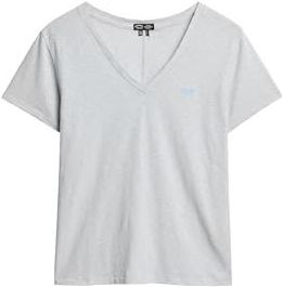 V-hals geborduurd logo gemêleerde T-shirt dames Superdry