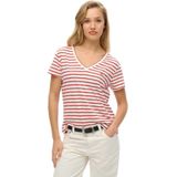 Superdry - Ruimvallend geborduurd T-shirt met V-hals - Dames - T-shirts