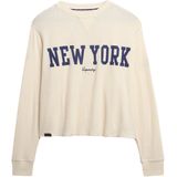 Superdry - Athletic Essential Graphic Long Sleeve Top - Zwart - 100% Katoen