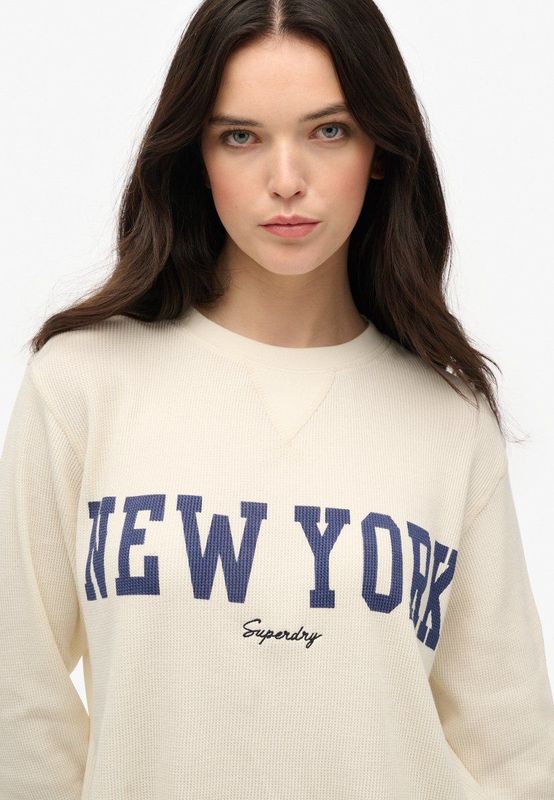 Superdry - Athletic Essential Graphic Long Sleeve Top - Zwart - 100% Katoen