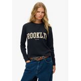 Superdry - Athletic Essential Graphic Long Sleeve Top - Zwart - 100% Katoen