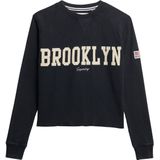 Superdry - Athletic Essential Graphic Long Sleeve Top - Zwart - 100% Katoen