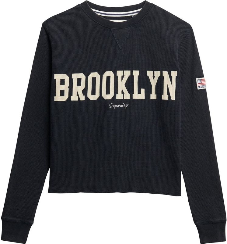 Superdry - Athletic Essential Graphic Long Sleeve Top - Zwart - 100% Katoen