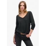 Superdry - Jersey Top - Dames - Slimfit - V-hals - Lange Mouwen