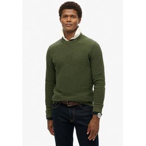 Superdry - Vintage Textured Crew Knit - Trui - Groen - Katoen 100%