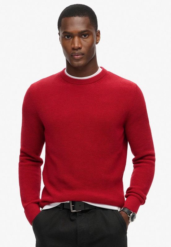 Superdry - Vintage Textured Crew Knit Jumper - Katoen - Groen