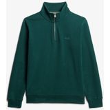 Superdry - Essential Logo Half Zip Sweatshirt - Grijs - 28% Gerecycled Polyester, 72% Katoen