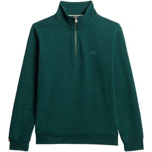 Superdry - Essential Logo Half Zip Sweatshirt - Grijs - 28% Gerecycled Polyester, 72% Katoen