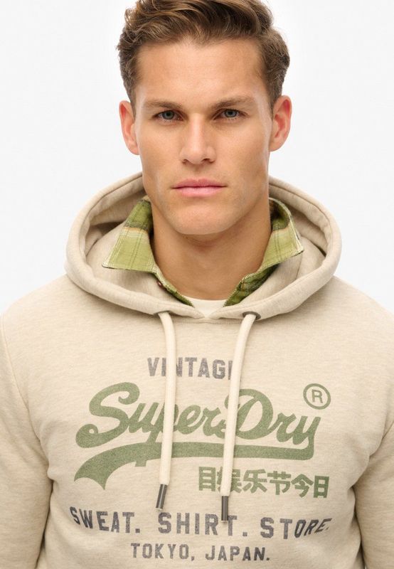 Superdry - Vl Heritage - Hoodie - Zwart - 56% Katoen, 44% Polyester