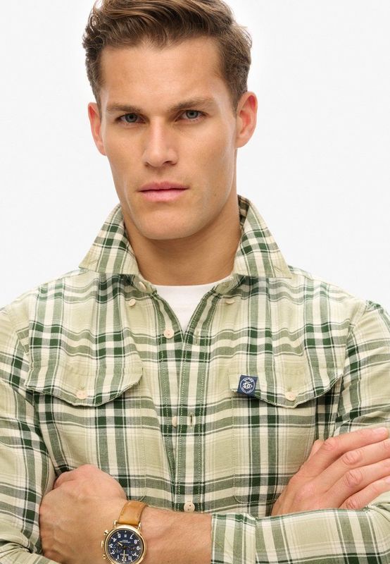 Superdry - Merchant - Geruit Overhemd - Lichtgewicht Linnen - Lange Mouwen