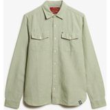 Superdry - Merchant - Overhemd - Groen - Katoen/Linnen - Lange Mouwen
