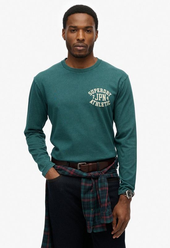 Superdry - Athletic Ess T-shirt - Lange Mouwen - Zwart - Katoen