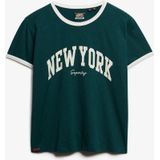 Superdry - Ath Ess Ringer Fitted T-shirt - Slim Fit - Korte Mouwen